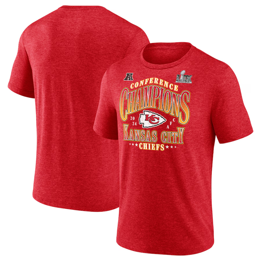 Men NFL Kansas City Chiefs red T shirts style 2